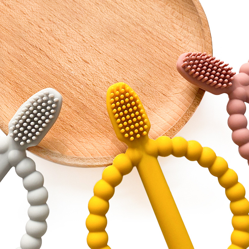 A generation of food grade baby grinding stick baby silicone gum custom can be boiled baby chewing toy