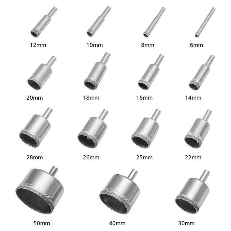 15 piece set marble hole opener set glass tile hole opener diamond drill bead round grinding