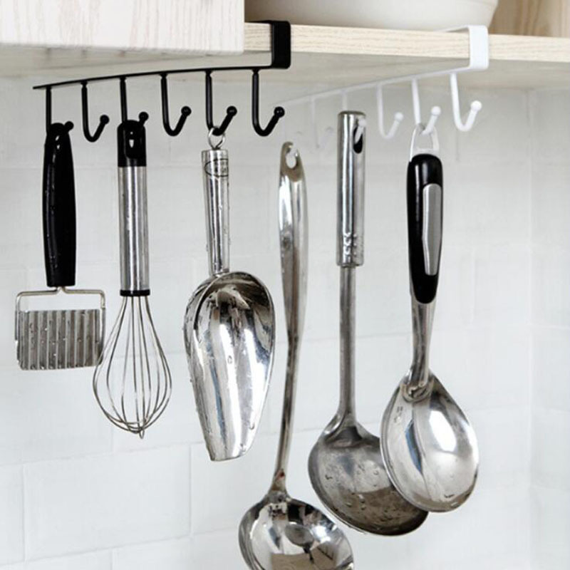 Kitchen iron punch-free flat iron hook cabinet storage rack Tie Rack hook wardrobe storage rack