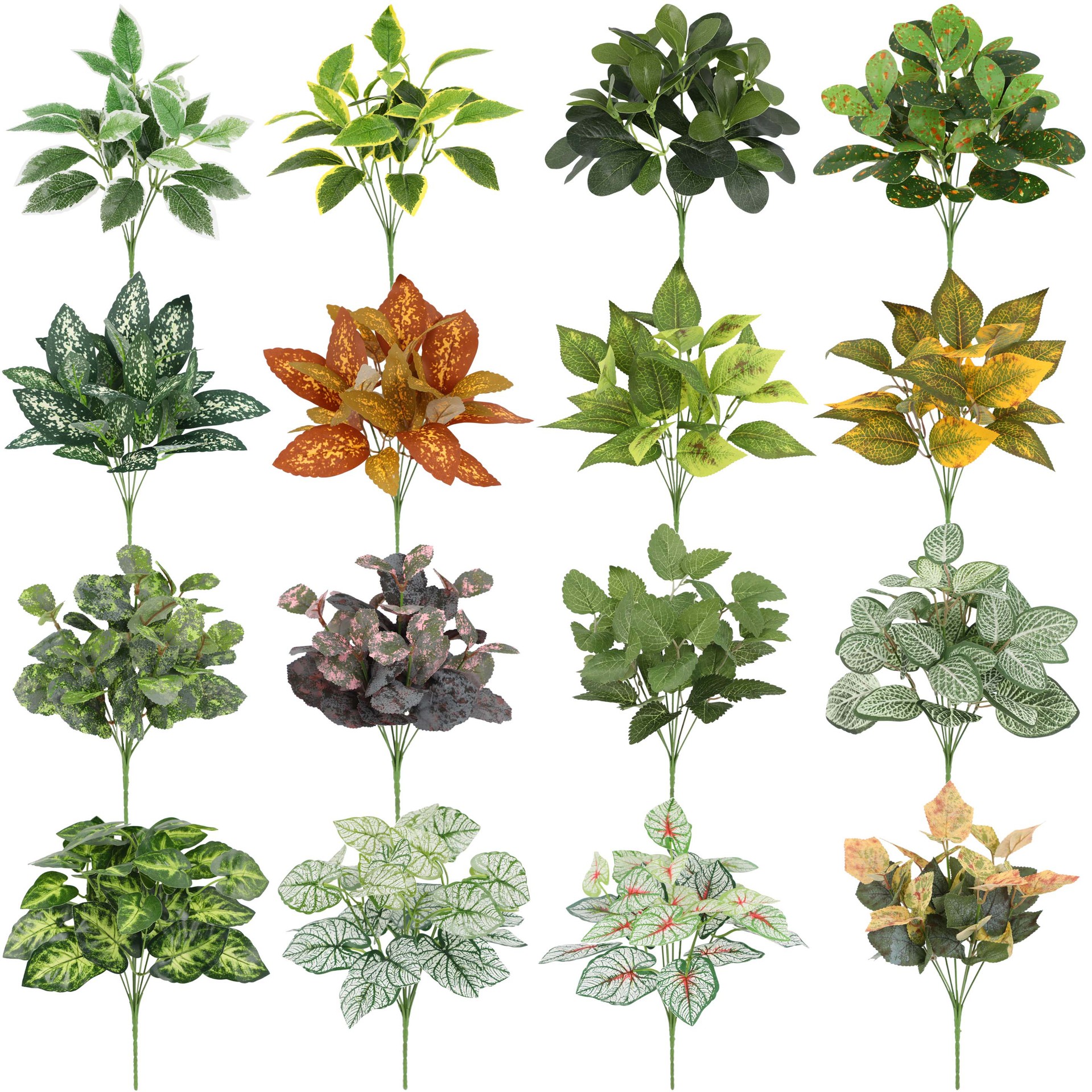 Simulation of green plant wall small leaves bunch of green rose leaf artificial flower matching material landscaping bouquet 