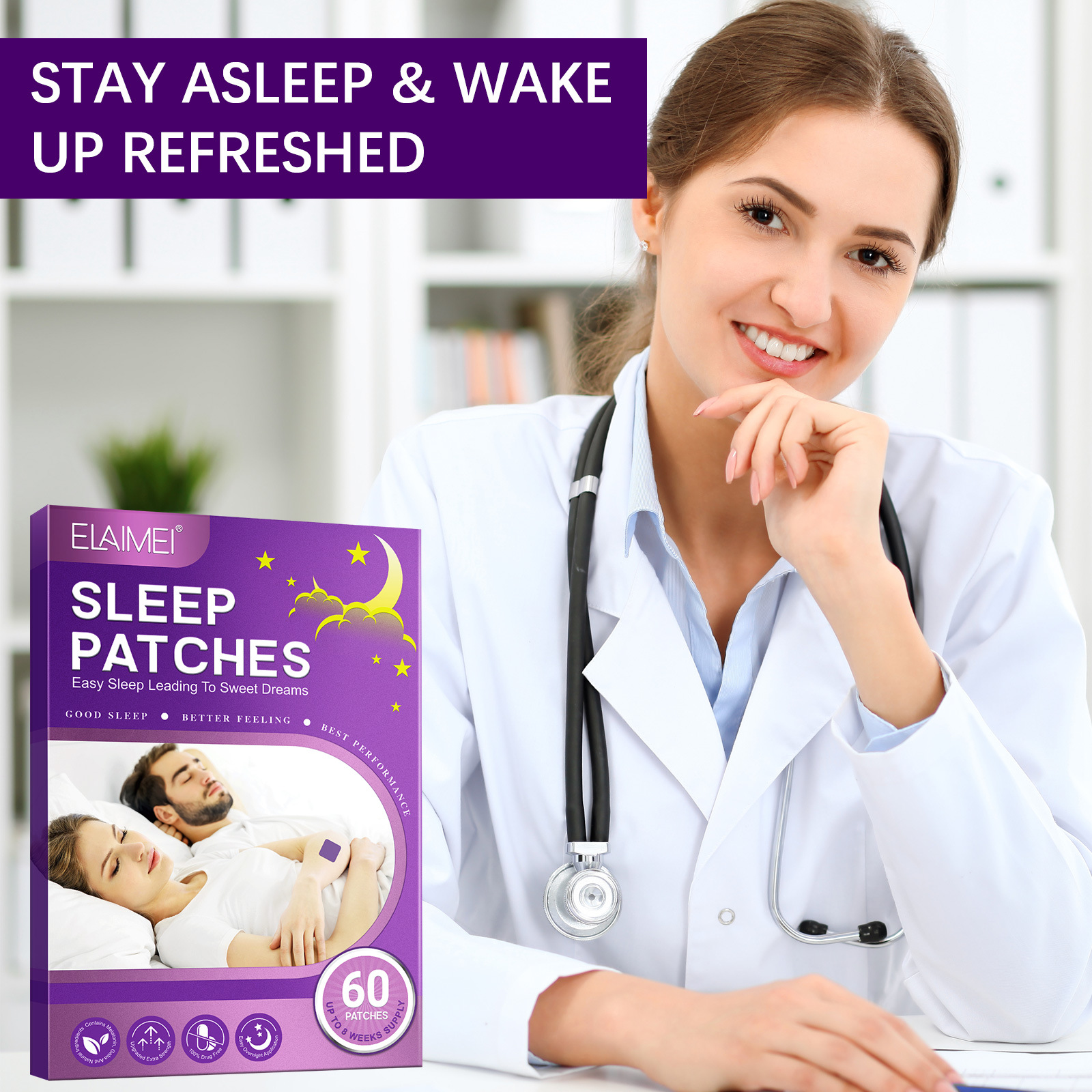 Cross-border ELAIMEI sleep stickers sleep health care stickers insomnia stickers sleep stickers sleep stickers deep sleep stickers multi-gauge