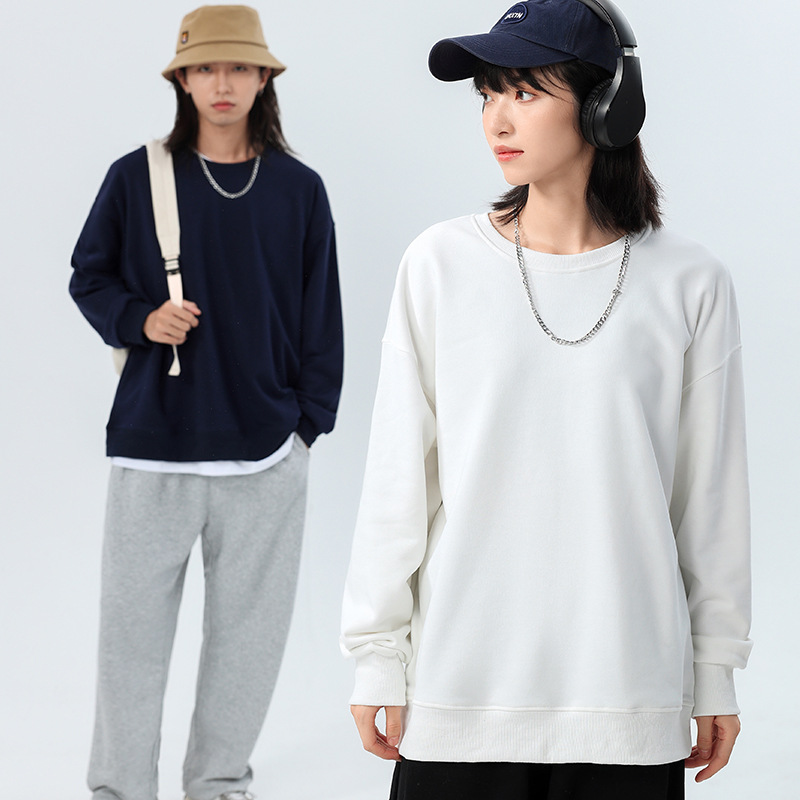 360g Heavy Shoulder-drop Crewneck Sweat Sports Fashion Class Wear Group Corporate Work Wear Custom LOGO Pattern