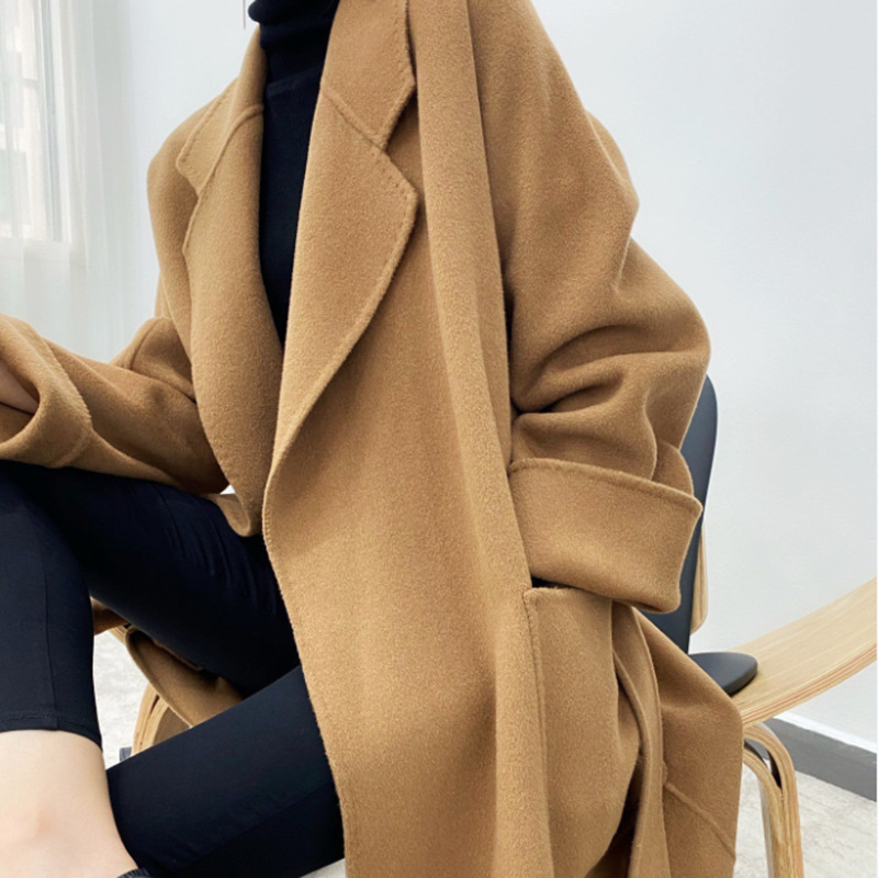 Double-sided Cashmere Coat Women's Mid-length 24 Autumn and Winter Wool Coat Double-sided Tolen Suit Wool Coat Women's Short