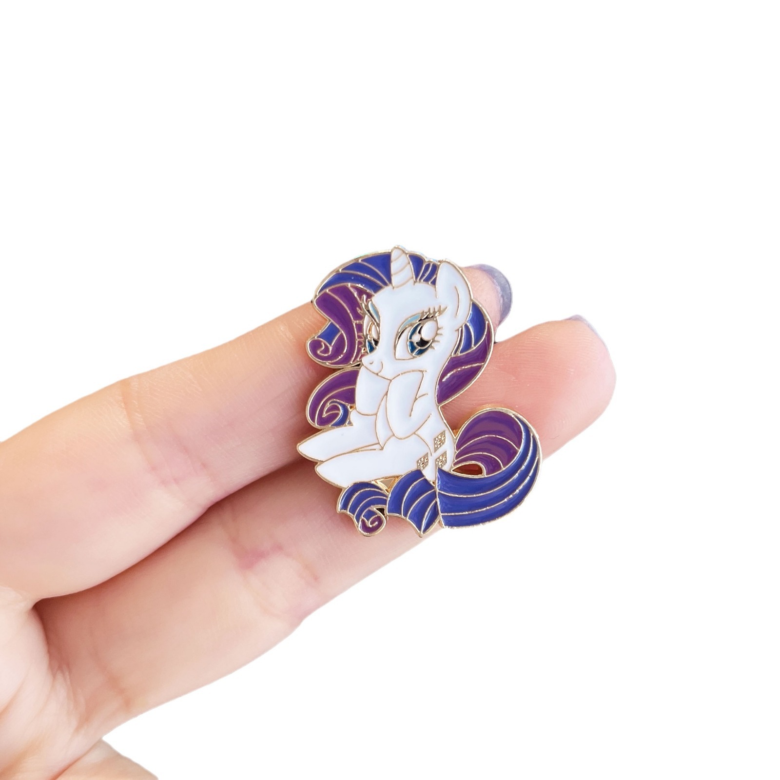 Pony Polly Brooch Cartoon Animation Peripheral Metal Badge Cute Male and Female Student Bag Pencil Bag Clothes Accessories
