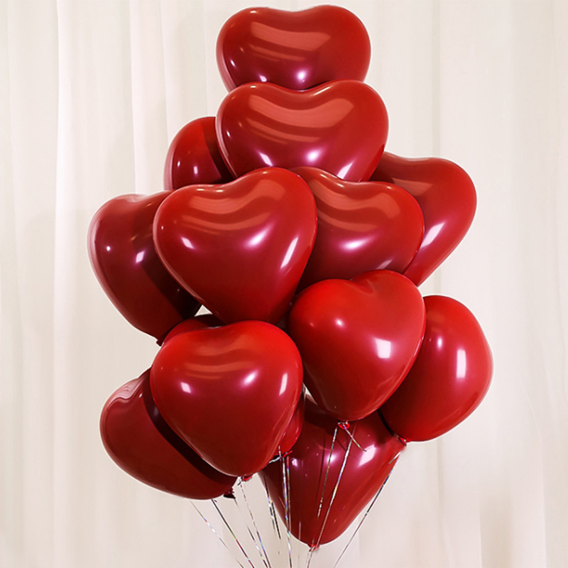 Factory single-layer thickened red pomegranate balloon heart-shaped balloon wedding pomegranate red heart-shaped balloon 2.2g