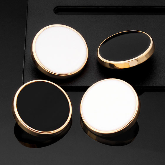 Metal Buttons High-end Tall Suit Buttons Men's and Women's Suit Shirt Coat White Black Round Decorative Buttons