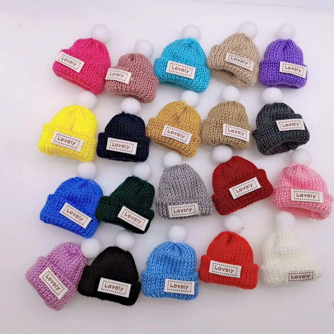 In stock supply wool knitted hat accessories diy material accessories wool hat phone case accessories