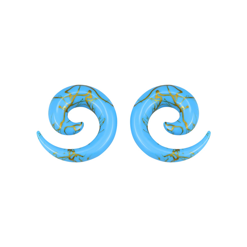 [Factory Direct Supply] Pengjie Puncture Jewelry Gold Line Wave Point Acrylic Snail Shape 6 Color Ear Expander
