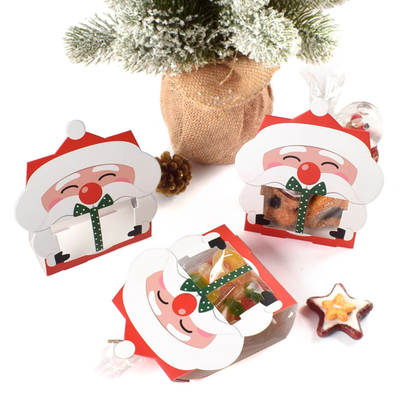 Christmas packaging candy box Santa Claus shape paper box in stock cartoon cute gift paper box 8/set