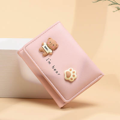 Korean Style Women's wallet Short Girl's Simple Student Multi-card Position Clutch New wallet Coin Purse Wholesale