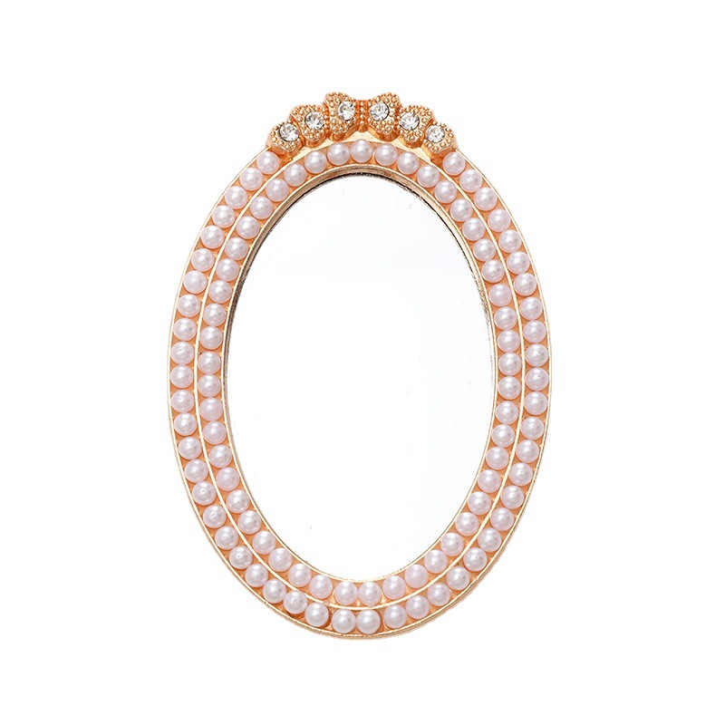New love mirror diy phone case jewelry accessories Diamond Oval makeup mirror phone case beauty mirror material