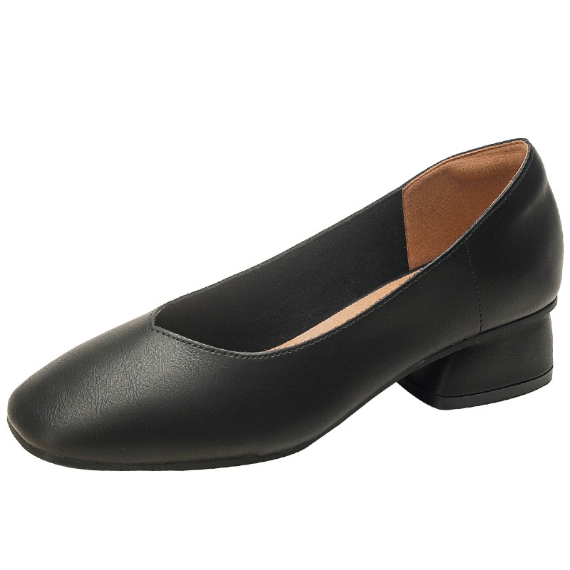 Daily All-match Fashion Single-layer Shoes 2024 Spring New Women's Round Toe Comfortable Shallow Mouth Low-heeled Shoes Korean Style Milk Shoes