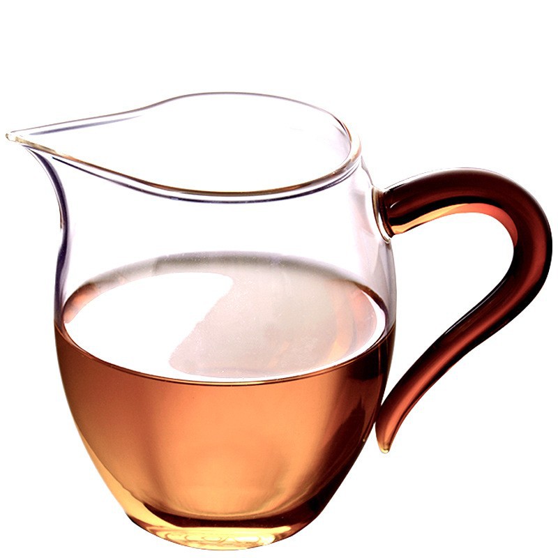 Colorful Handle Glass Fairness Cup Thickened Heat-Resistant Fairness Pot Tea Sea Kung Fu Tea Set Accessories Tea Breaker Simple Pour Tea Cup