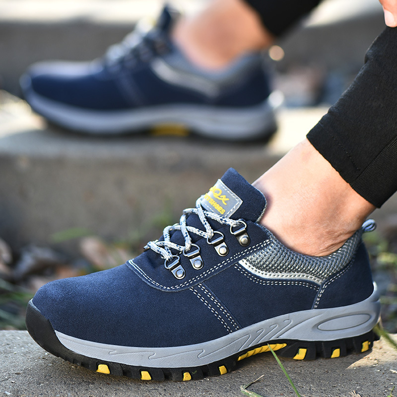 Cowhide labor protection shoes for men and women anti-smashing and anti-stab outdoor work shoes unit procurement safety shoes wear-resistant anti-scalding electric welding shoes