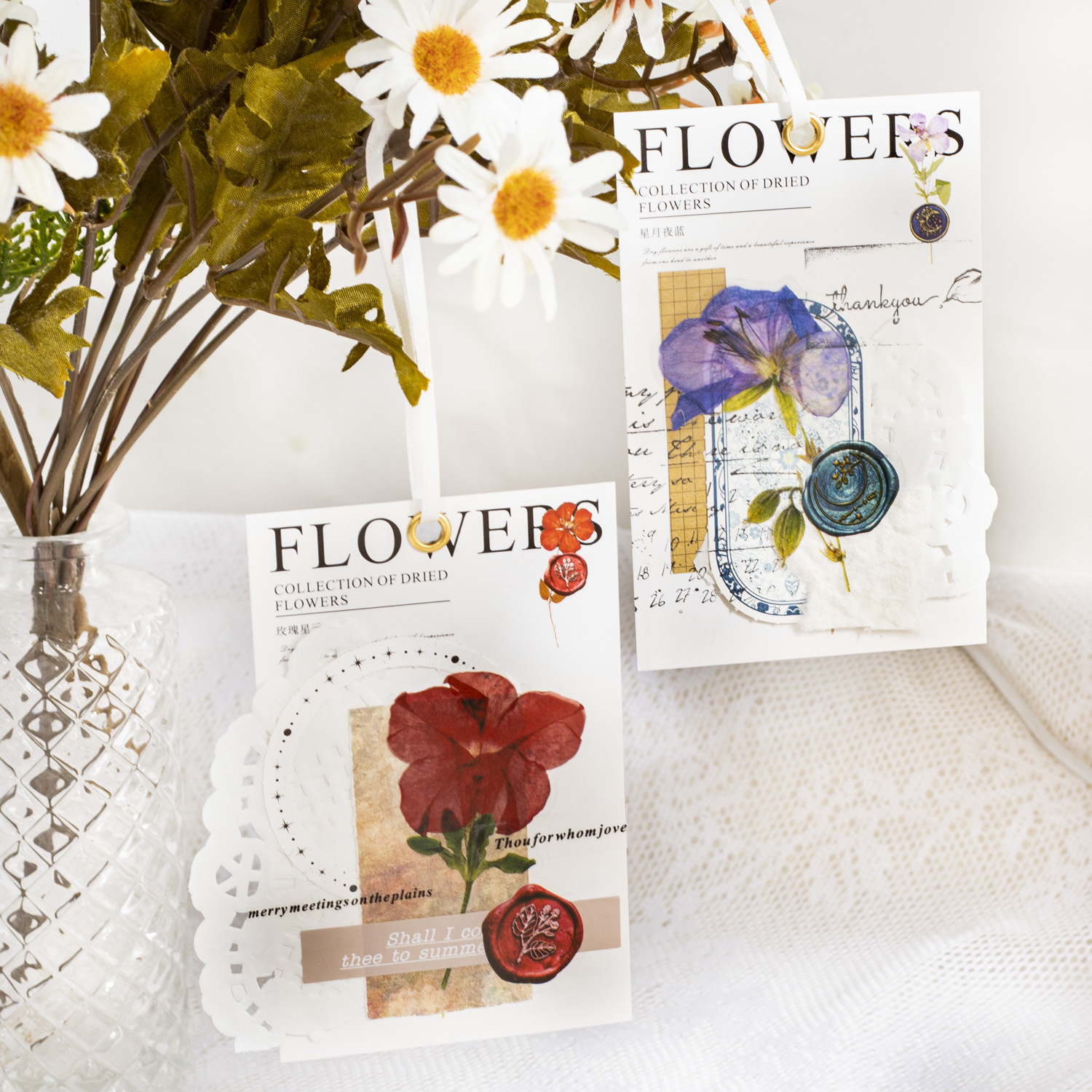 A Beautiful Day pet Sticker Pack Dried Flowers Collection Record Series Fire Paint Dried Flowers Hand Account Decoration Material 40