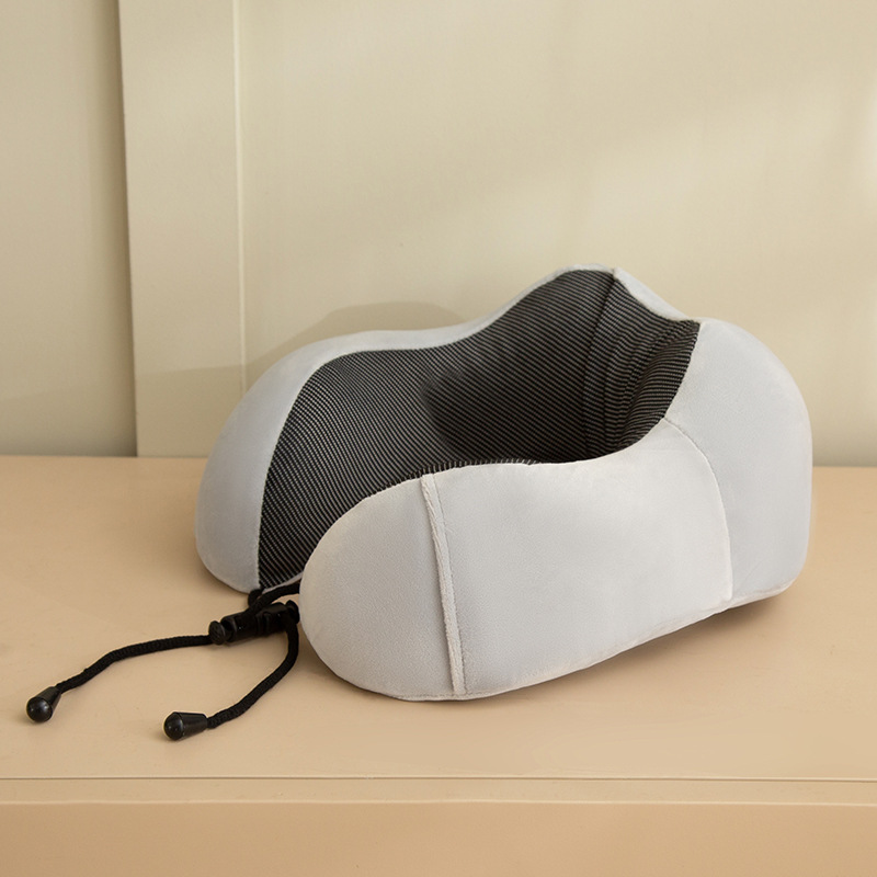 Hump Memory Foam U-shaped Neck Pillow with Side Pocket Office Nap Pillow Long-distance Travel Airplane Pillow Neck Pillow