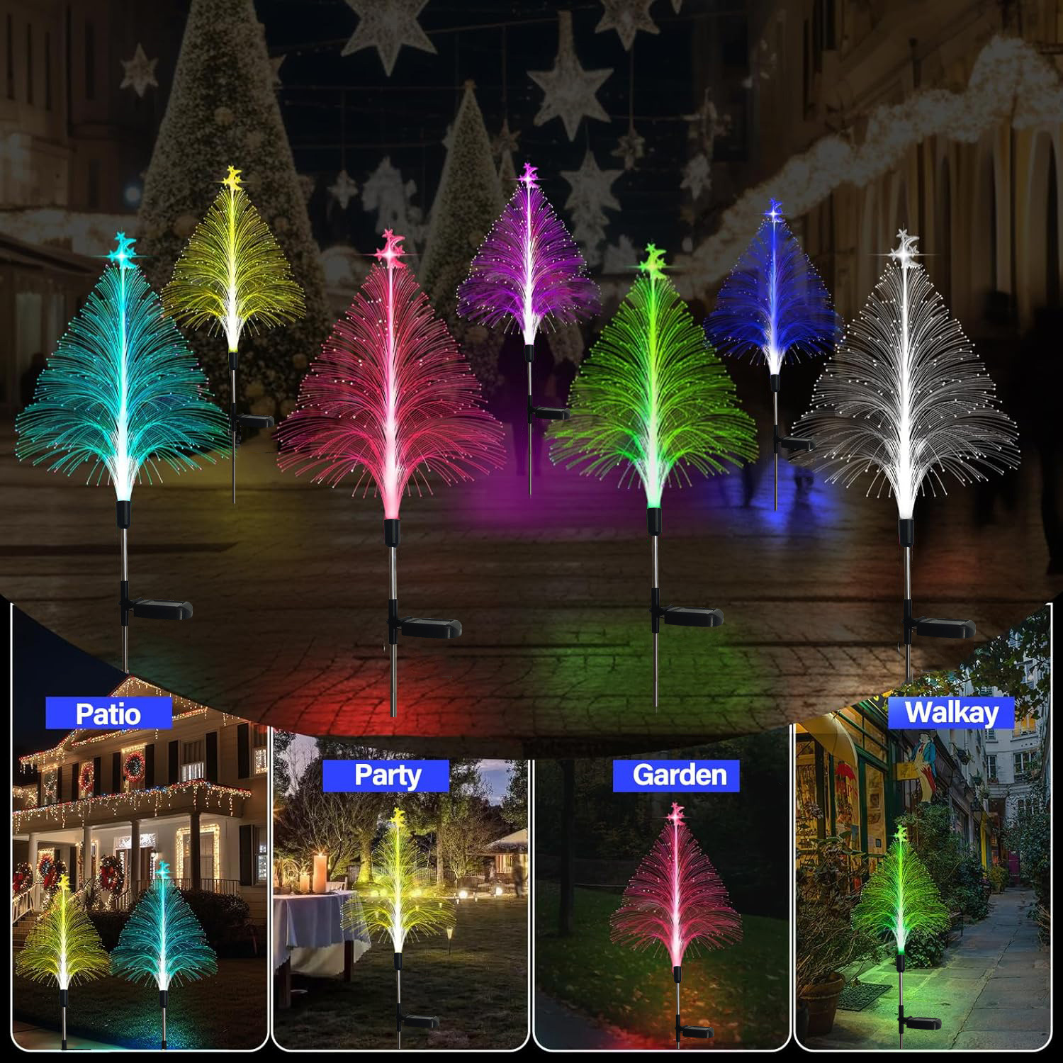 Solar christmas merry light outdoor solar stainless steel merry light courtyard garden holiday decorative floor insert light