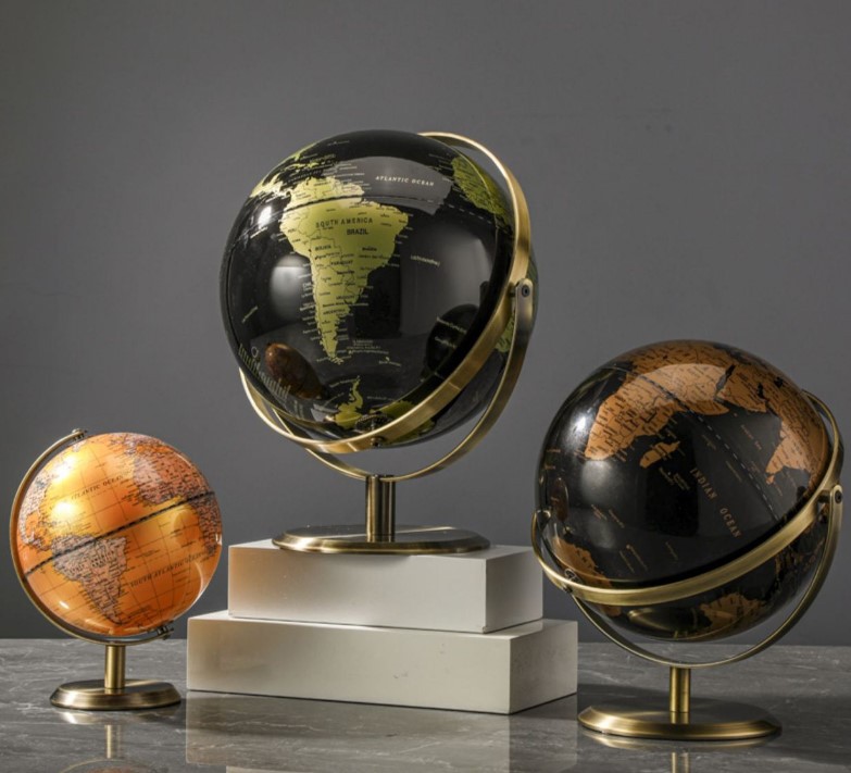 Modern light luxury high-end globe decoration wine cabinet office study desktop hallway living room home soft decoration