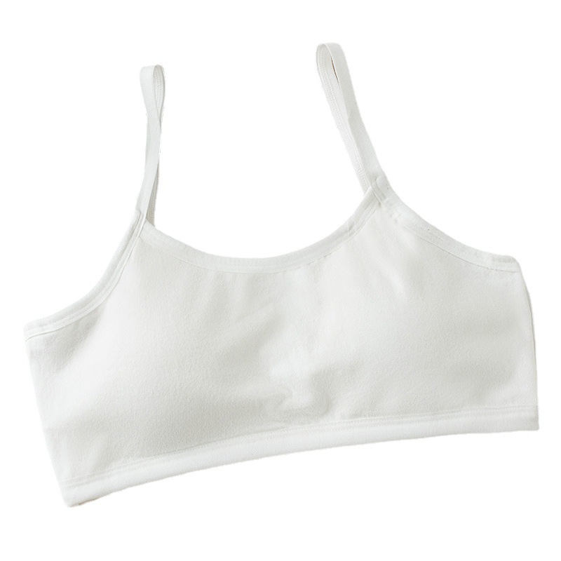 Girls underwear development period without steel ring wrapped chest strap fixed integrated chest pad junior high school students underwear wholesale