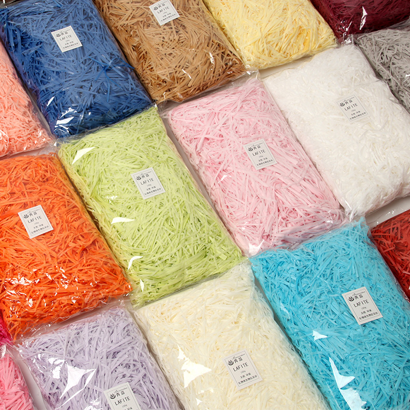 100g large amount of candy box sugar bag shredded paper gift box filler color raffia grass shredded paper raffia grass wholesale
