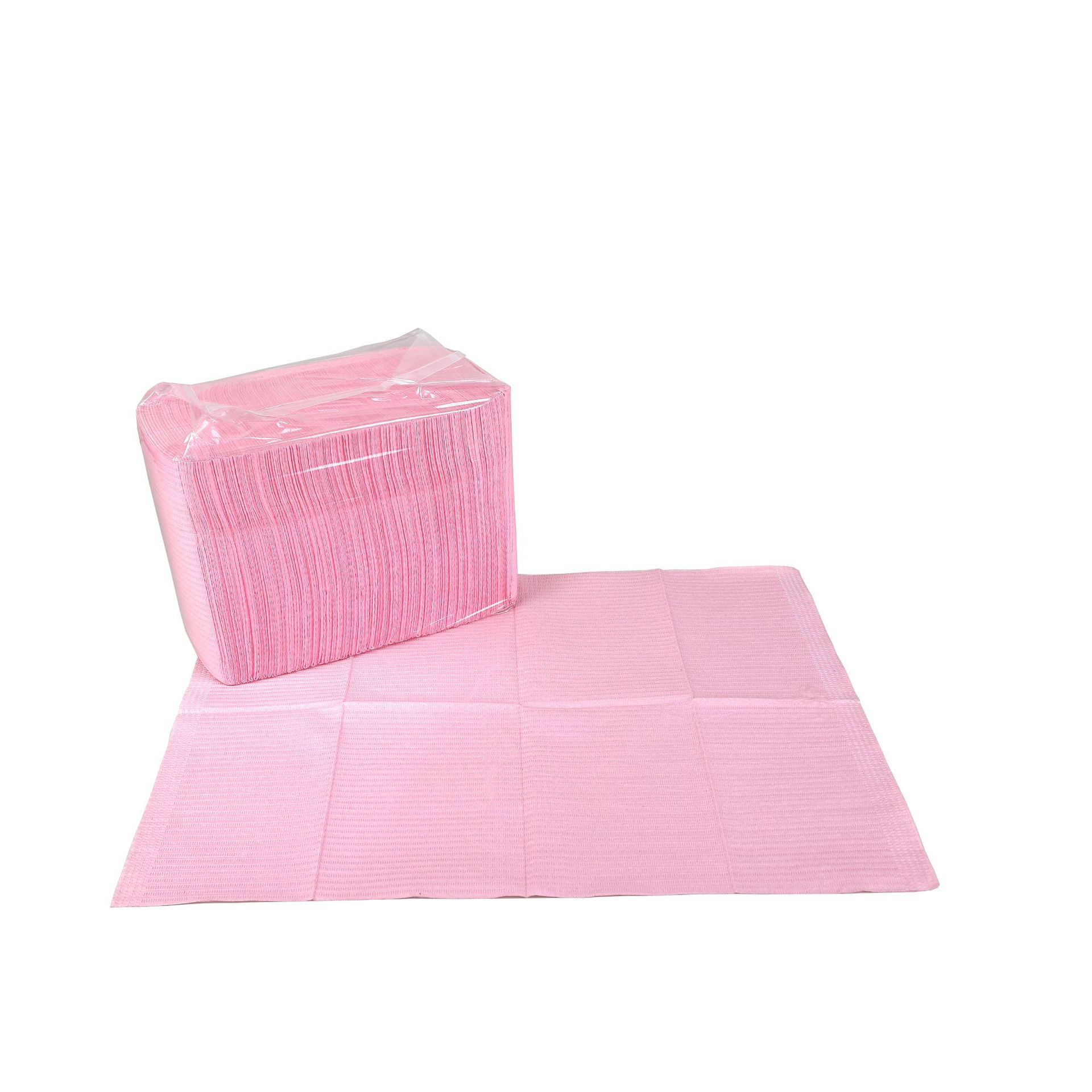 Factory Hot Selling 125 Pieces Disposable Color Paper Film dental Pad dental bib Two Paper One Film Pad Towel