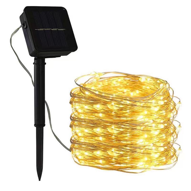 Cross Border LED Light String Solar Copper Wire Light String Outdoor Waterproof Battery Box Colorful Light Courtyard Christmas Decorative Light
