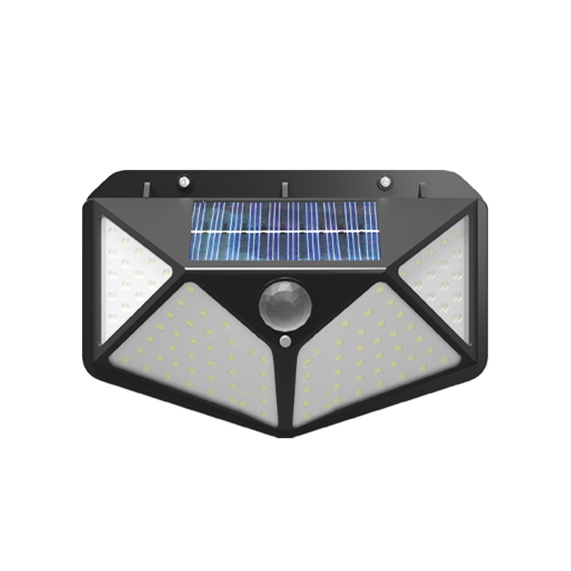 100LED solar lamp LED induction lamp wall lamp four-side luminous outdoor garden lamp lighting street lamp alarm