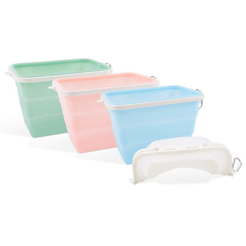 Spot Straight Hair Silicone Folding Lunch Box Food Grade Fresh-keeping Box Refrigerator Storage Box Microwave Heating Bowl Lunch Box