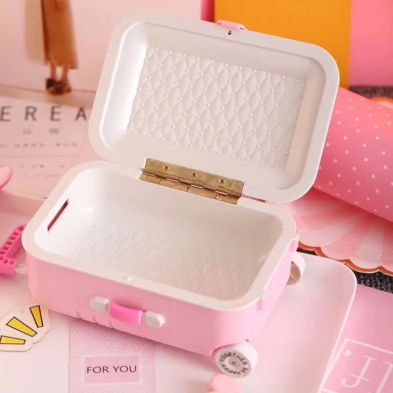 DIY Handmade Jewelry Storage Box Suitcase Piggy Bank Trunk Shape Piggy Bank Trolley Case Piggy Bank