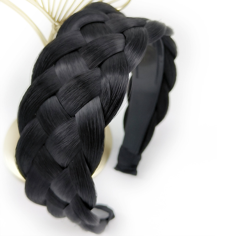 Wig hairband wig five-strand braid twist wig headdress wig cover white hair cover top hairpin width approx.