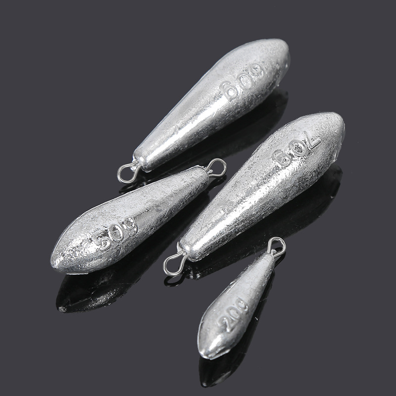 Willow leaf type lead pendant with ring long fishing Pendant Outdoor Fishing fish pendant pure electrolytic lead with scale lead pendant fishing gear wholesale