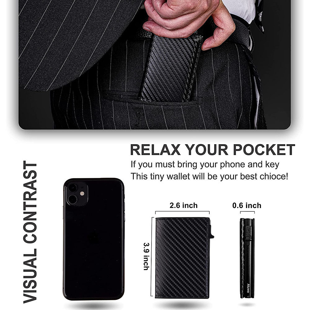 Amazon airtag card case anti-theft brush card case multi-functional business men's leather wallet positioning tracker