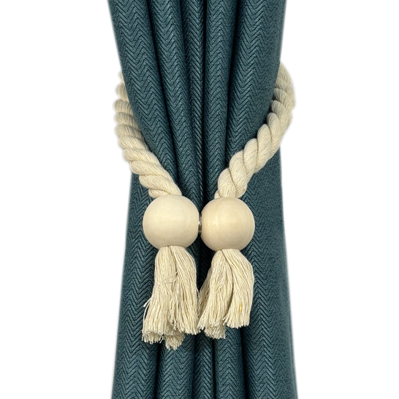 New cross-border source pastoral style curtain strap log strong magnetic non-perforated magnetic buckle tie rope tie strap a pair