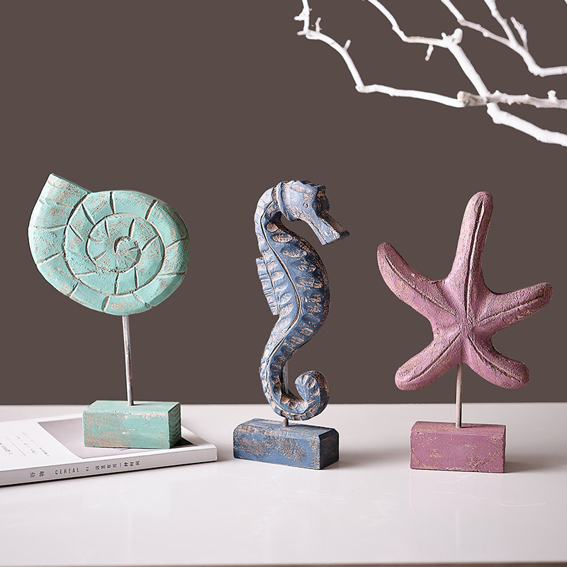 Home Decorations Starfish Hippocampus Conch Living Room Wine Cabinet Decoration Ocean Theme Restaurant Decoration