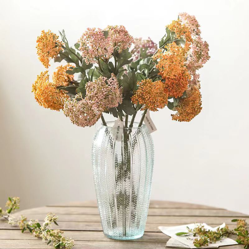 Creative wholesale retro large vase simple transparent aquatic flowers rose rich bamboo vase living room desktop decoration