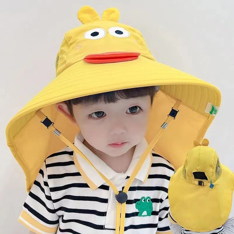 Children's sun hat boys and girls UV protection summer sun hat big brim outdoor sun hat thin breathable fisherman hat_voghion.com