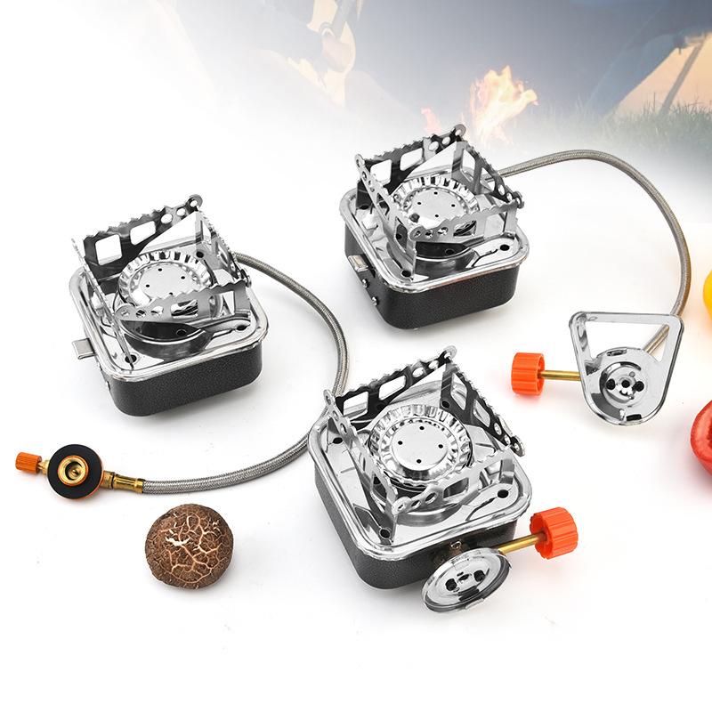 Factory spot small square furnace windproof furnace head camping gas furnace head outdoor stove camping gas wholesale