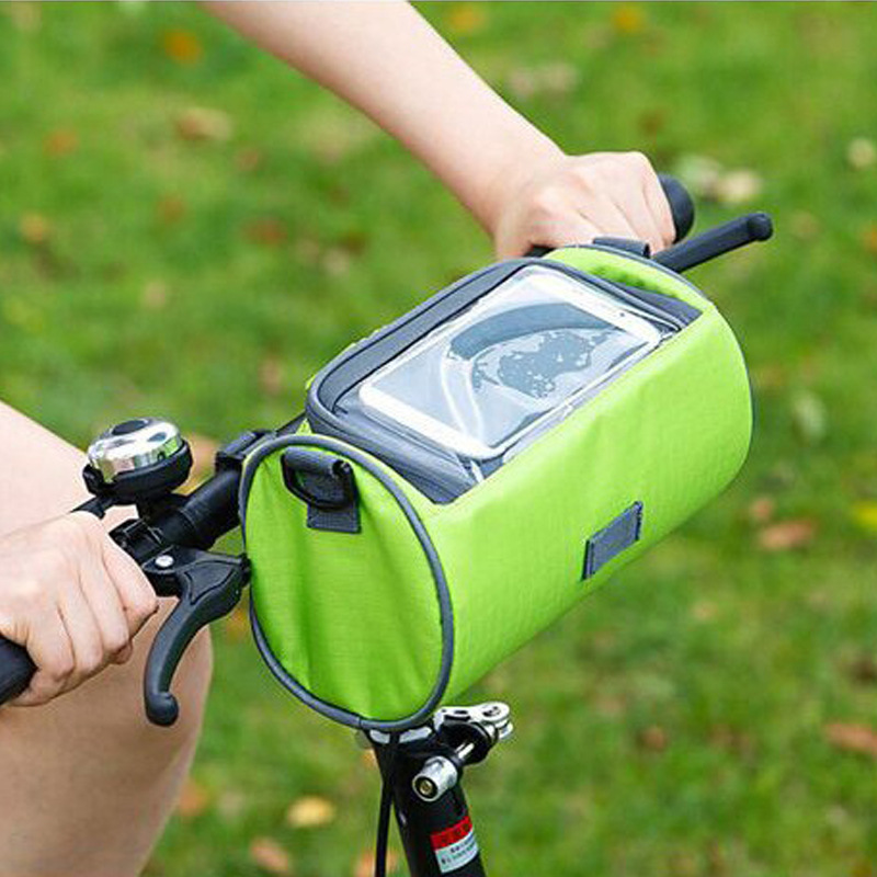 Outdoor Cycling Bag Touch Screen Visual Navigation Mobile Phone Bag Bicycle Bag Bicycle Handlebar Head Bag Cylinder Storage Bag_voghion.com