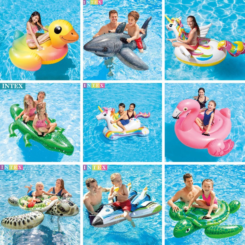 INTEX children water inflatable seat riding swimming pool water toys floating row swimming ring generation pvc water wholesale