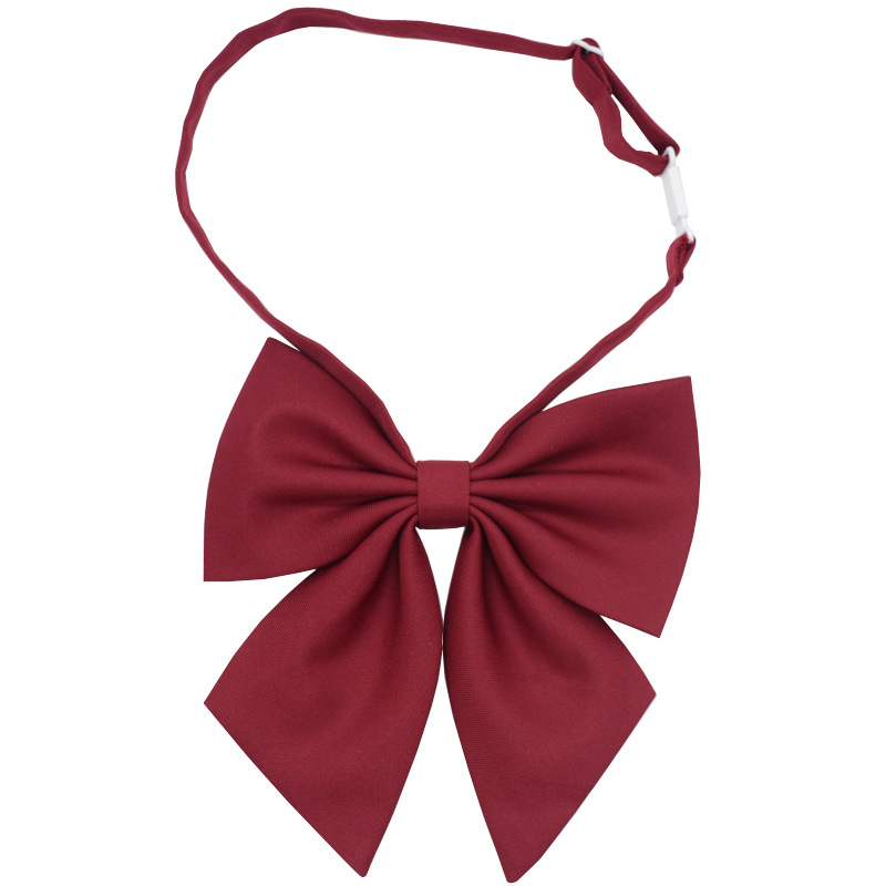 JK Collar Women's Japanese Style Korean Style College Style Uniform Uniform Accessories Giant Feather Root Student Bow Black Wine Fashion