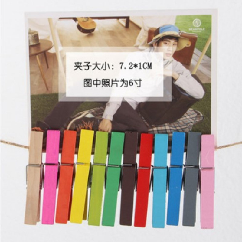 7.2 Birch Clip Wooden Cloak Clip Snack Clip Home Decorative Photo Clip Daily Color Cute Small Wooden Clip Menu Clip