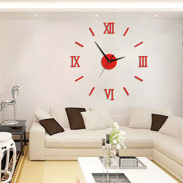 Amazon cross-border simple living room luminous clock DIY silent wall clock non-perforated decorative wall stickers clock wholesale