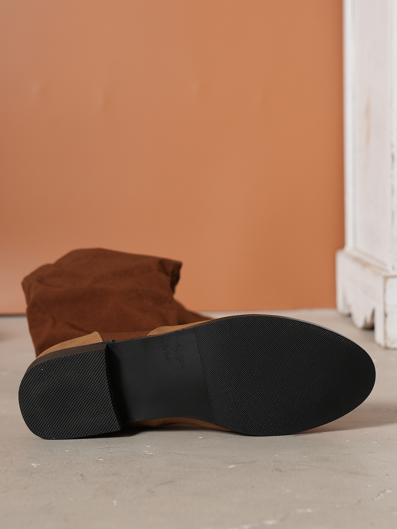 Over the knee μπότες γυναικείες νέες μεγάλου μεγέθους μακριές μπότες γυναικείες σουέτ μπότες μόδας με χοντρό τακούνι_voghion.com