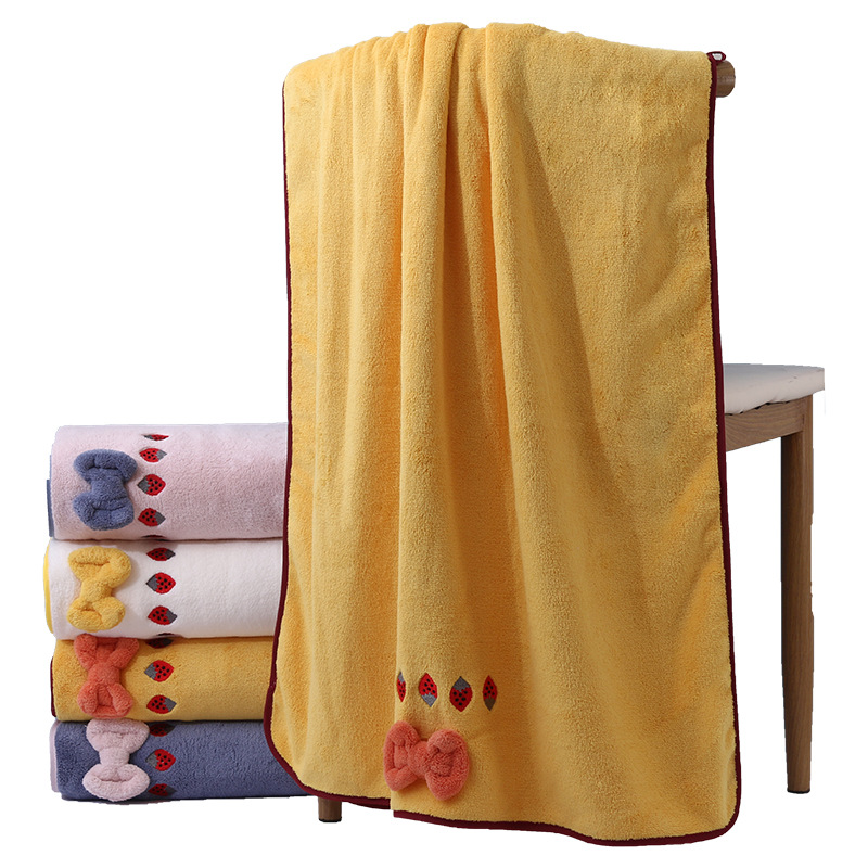 Coral Velvet Bath Towel Wholesale Two-Piece Set Thickened Quick-Drying Water-Absorbent Thickened Household Adult Street Stall Souvenir