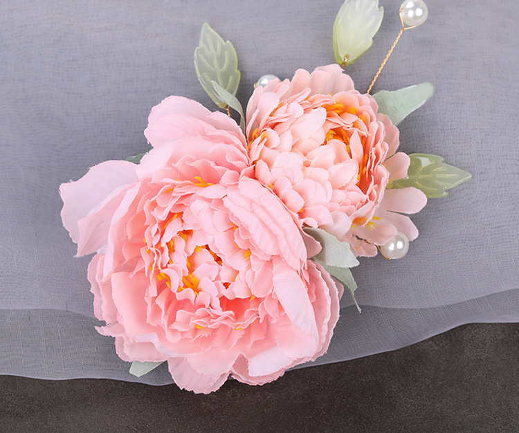 Tang Style Flower Clip Silk Flower Hairclip Antique Rear Pressure Headwear Hanfu Hair Accessories Ancient Clothing Accessories Cheongsam Flower Edge C_voghion.com