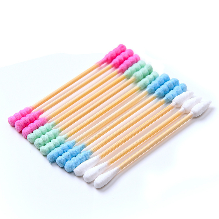 100 Support Ear-out Cotton Stick Color Makeup Remover Cotton Swab Eyeliner Cleaning Double-headed Spiral Pointed Cotton Swab