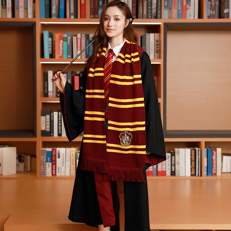 Harry Potter Scarf Warm Thickened Slytherin Hogwarts Ravenclaw Gryffindor Tassel Scarf
