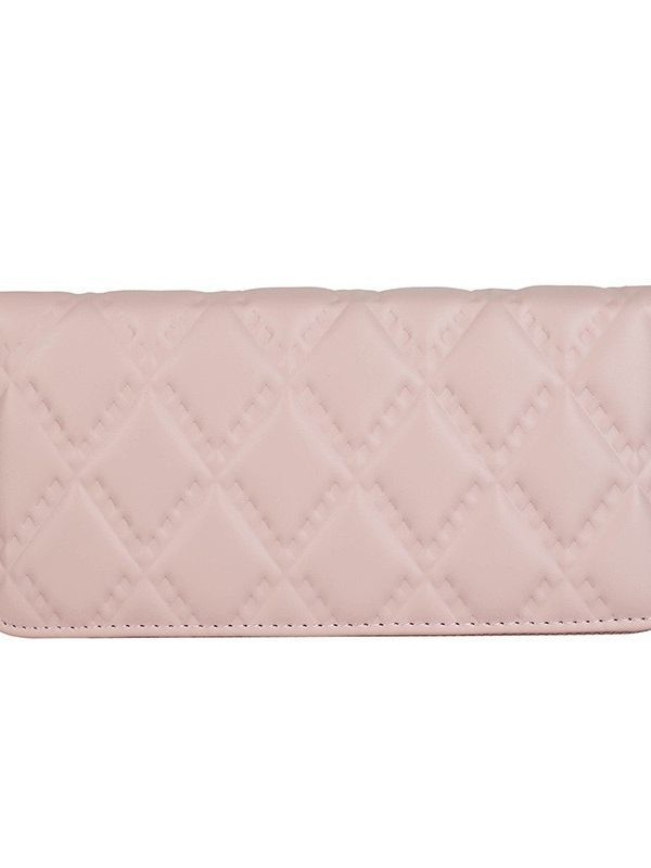Foreign Trade New Women's Wallet PU Lingge Indentation Long Zipper Clutch Solid Color Casual Change Mobile Phone Bag
