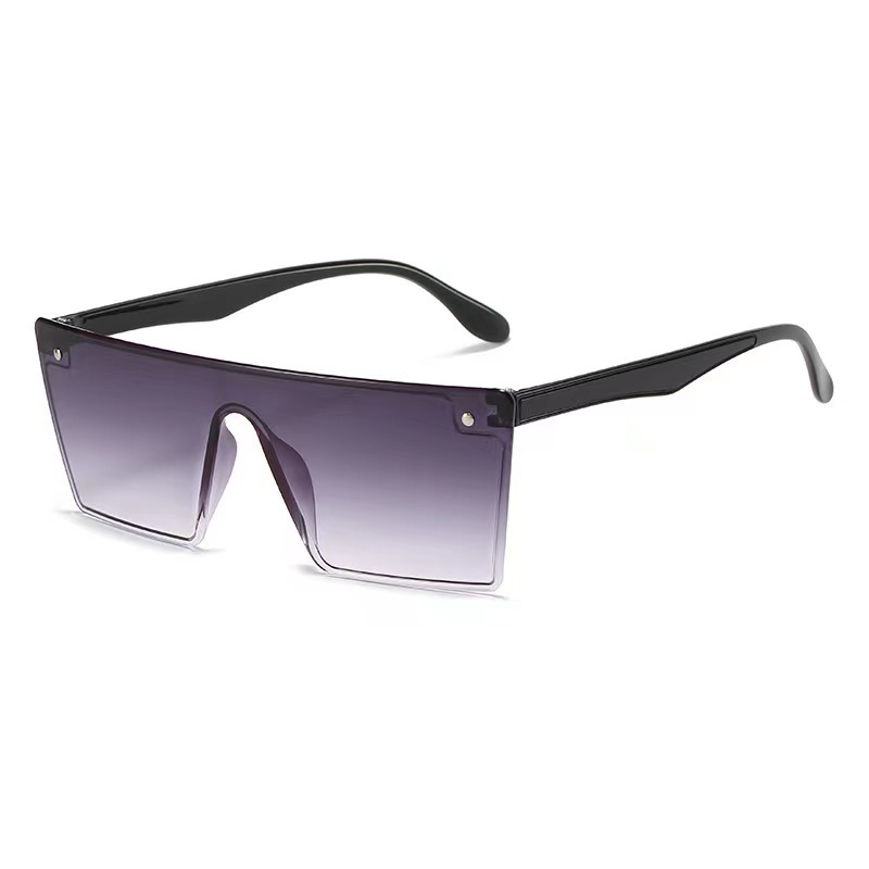 Korean style fashionable large frame square sunglasses trendy men's and women's European and American slimming sunglasses integrated glasses live wholesale