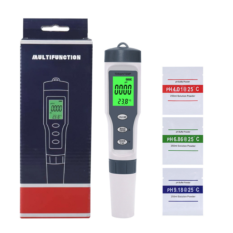 Explosions three-in-one ph tester meter acidity meter tds water quality testing pen foreign trade quality ph tester